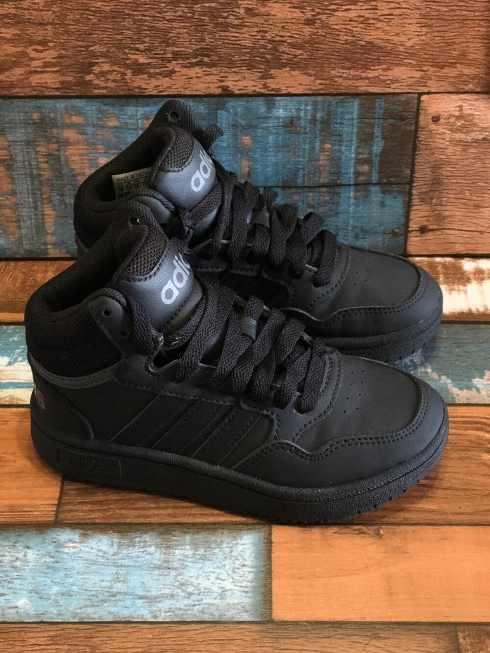 Adidas Boy's Sneakers Black High Top Kids Size 11K